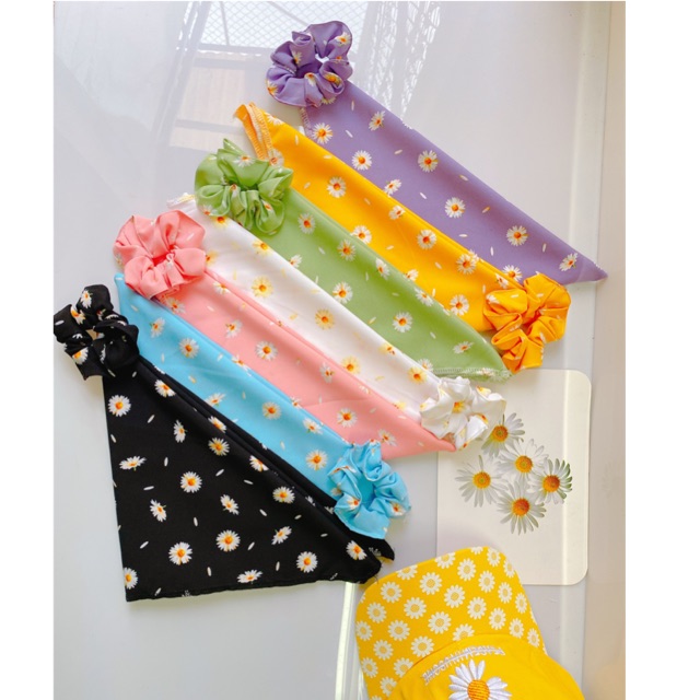 Khăn Bandana - Khăn Quần Đầu - Turban - Cúc Hoạ Mi