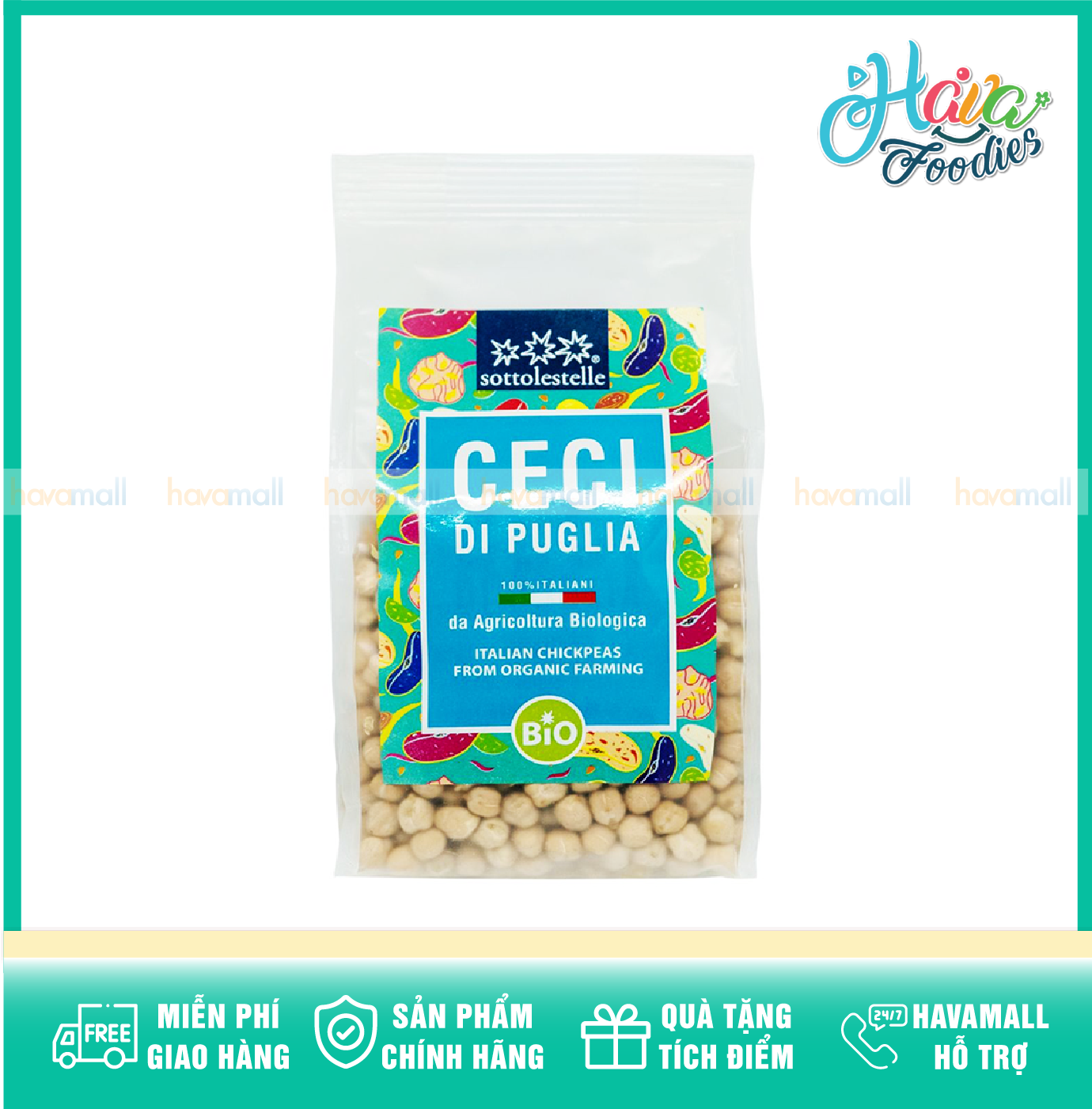Đậu gà Hữu Cơ – Sottolestelle Organic Chickpeas 400g