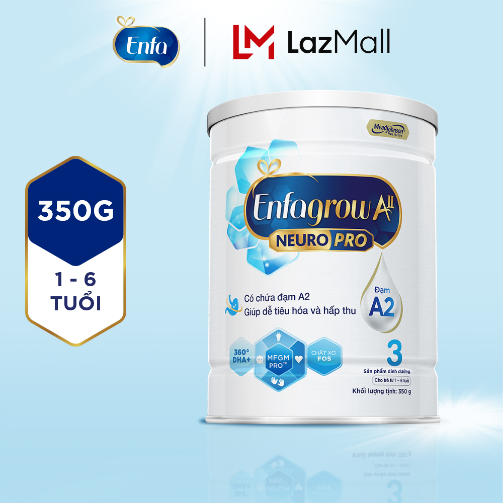 Sữa bột Enfagrow A2 Neuropro 3 dành cho trẻ từ 1-6 tuổi – 350g