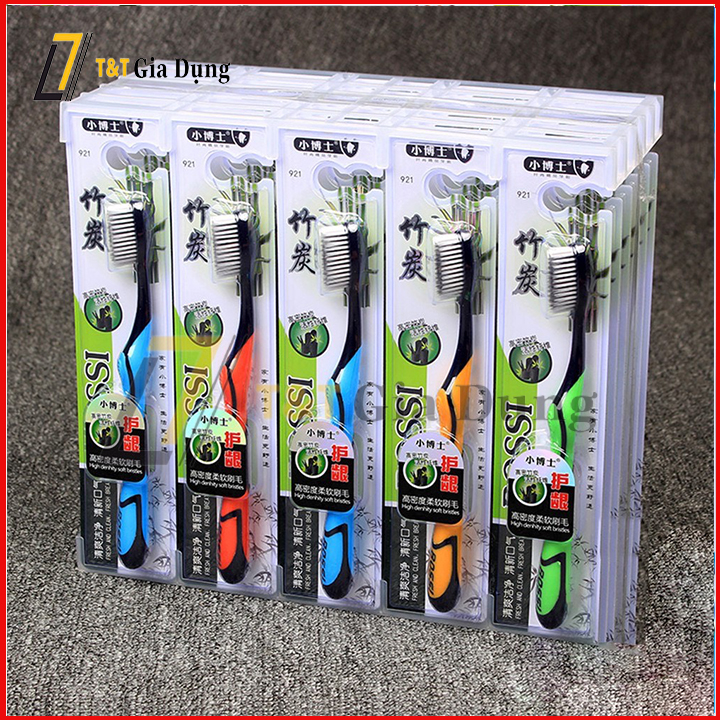 Hộp 30 Bàn chải đánh răng than tre hoạt tính, bàn chải Bossi Hàn Quốc 921