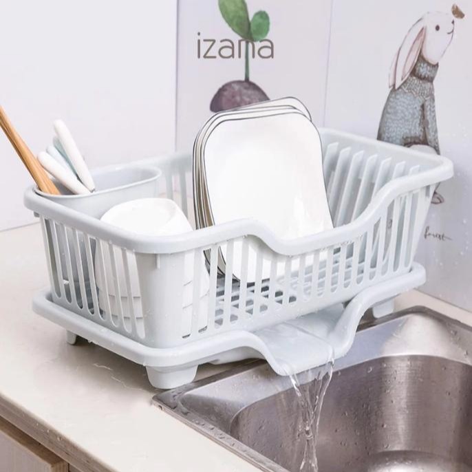 [SIZE LỚN] KỆ RỔ ÚP CHÉN BÁT CÓ KHAY THOÁT NƯỚC KÈM ỐNG ĐỰNG MUỖNG ĐŨA TIỆN LỢI - RỔ NHỰA ÚP CHÉN ĐĨA, ĐỰNG RAU CỦ QUẢ RÁO NƯỚC CỰC NHANH