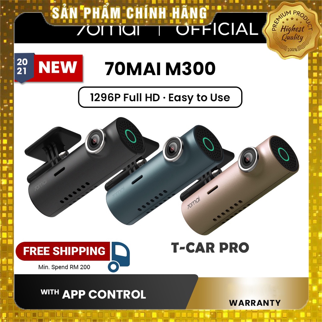 Camera hành trình ô tô 70mai m300 quốc tế smart dash cam xe hơi