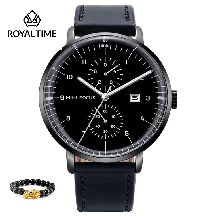 Đồng hồ nam MINI FOCUS dây da cao cấp MF0052G - Fullbox - Tặng gói bảo hành 12 tháng - tặng vòng tay phong thuỷ cao cấp - gói hàng cẩn thận đúng mẫu