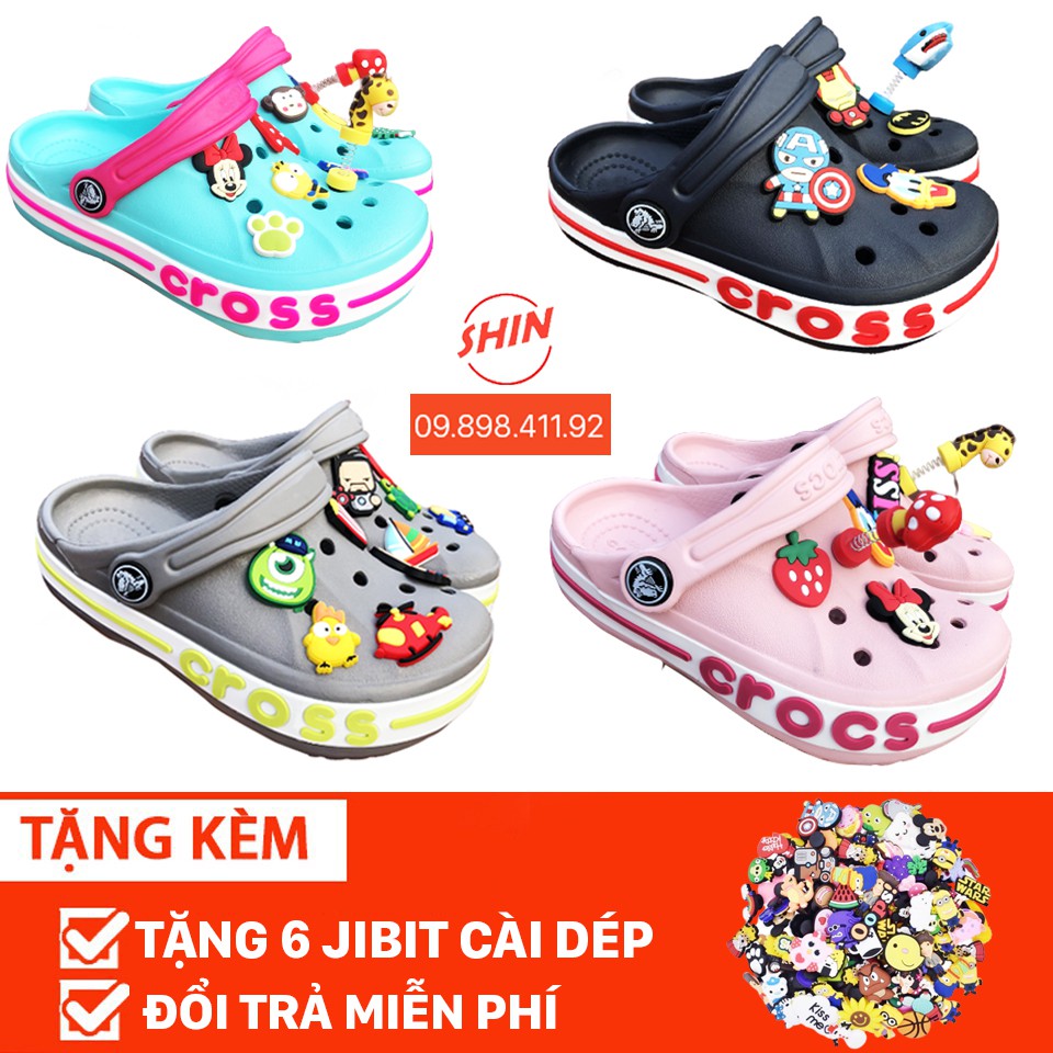 Dép Cross Đế Bánh Mì Sục Bít Đầu Cho Bé Trai Và Bé Gái Full Màu Trắng Hàng Xuất Khẩu