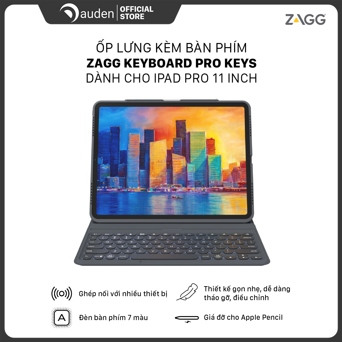 Ốp lưng kèm bàn phím ZAGG Pro Keys iPad Pro 11 inch - 103407976