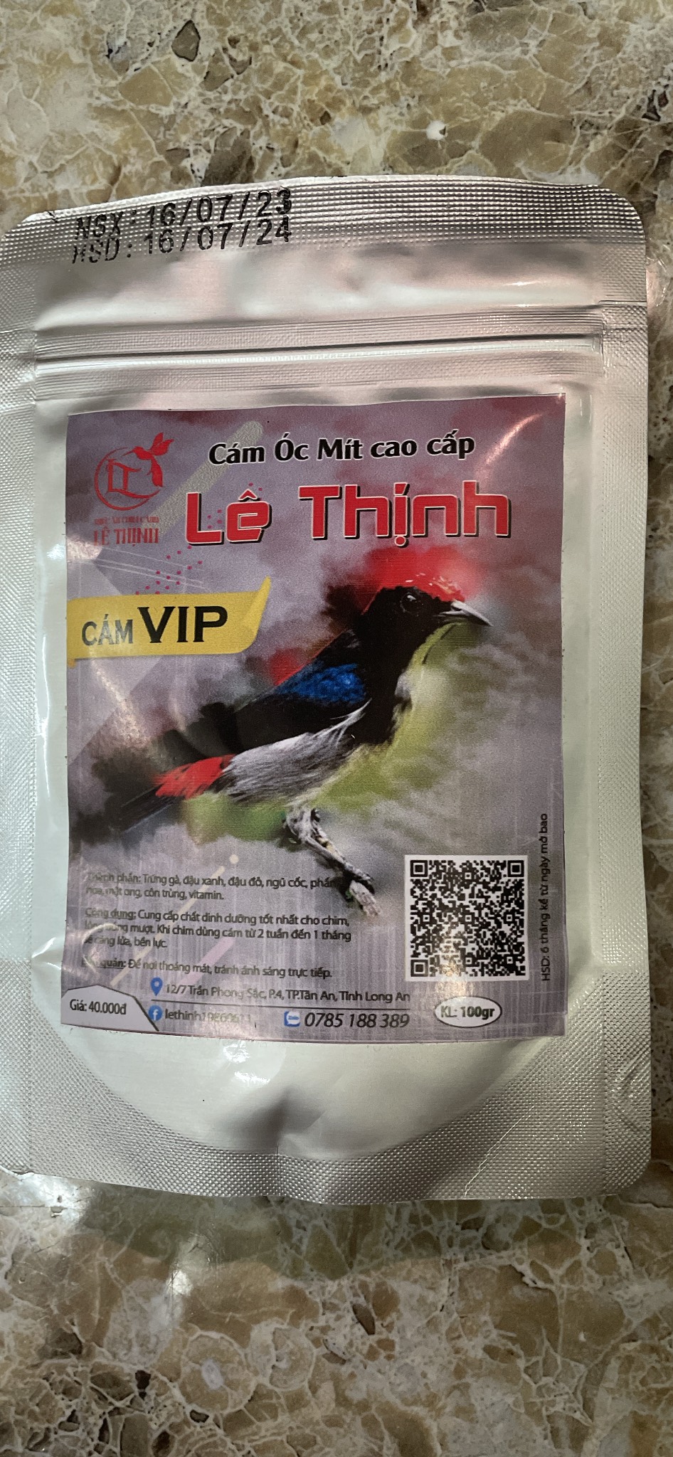 Cám chim ốc mít lê thịnh vip gói 100gr-cám lê thịnh ốc mít