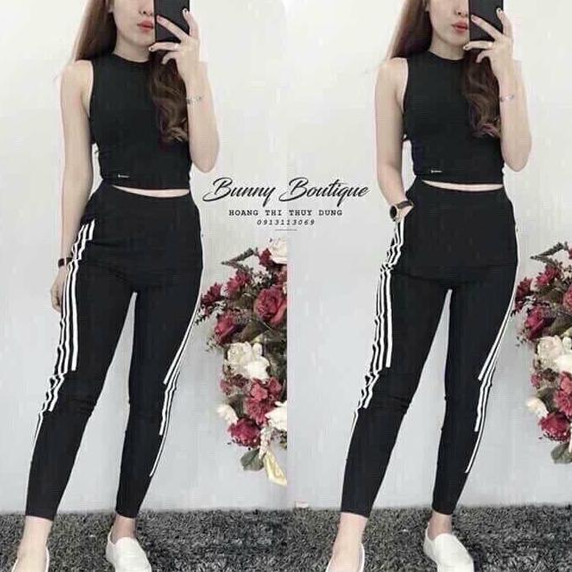 Set bộ đồ thể thao áo sát nách kèm quần dài TT