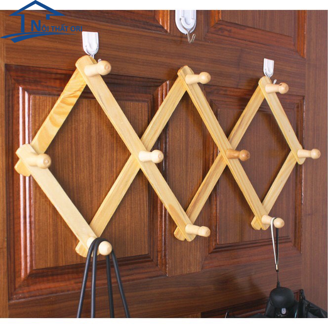 Móc gỗ treo nón bảo hiểm, áo mưa treo tường- Hàng Loại 1 - Phi 21