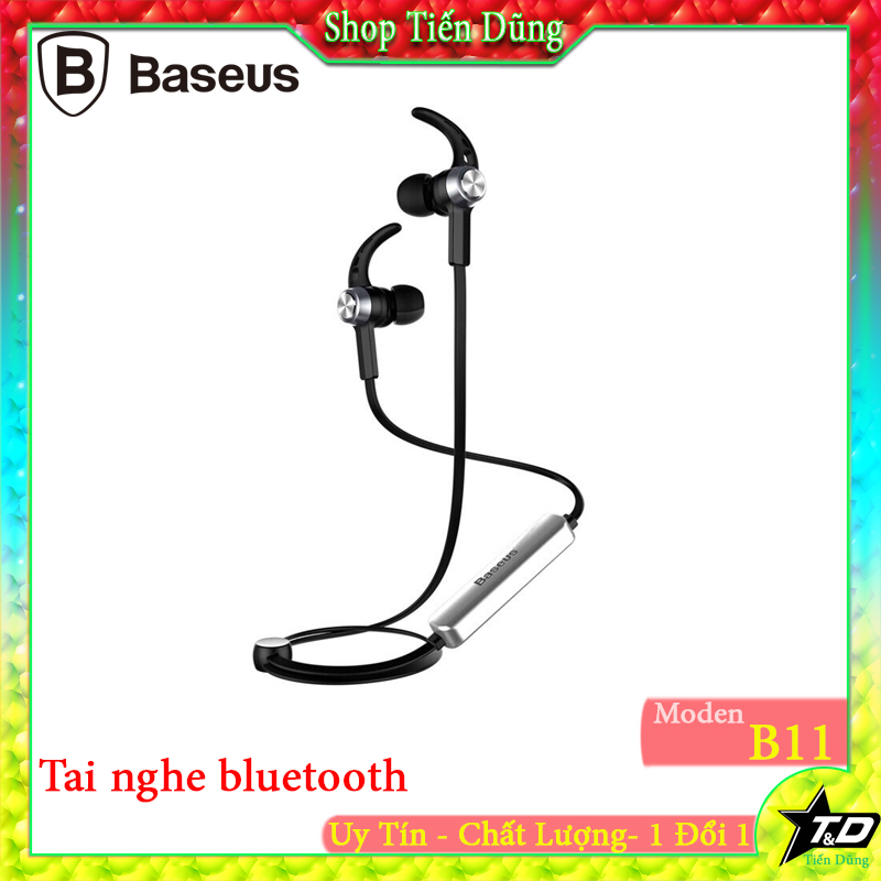 Tai nghe bluetooth không dây Baseus B11 có nút điều khiển âm lượng- Tai nghe bluetooth Earphone Baseus B11 dạng quàng cổ