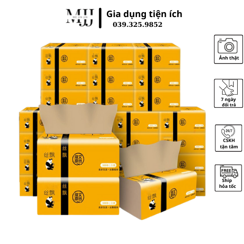 Giấy ăn Gấu Trúc Sipiao gói lẻ - giấy ăn than tre Siêu Dai