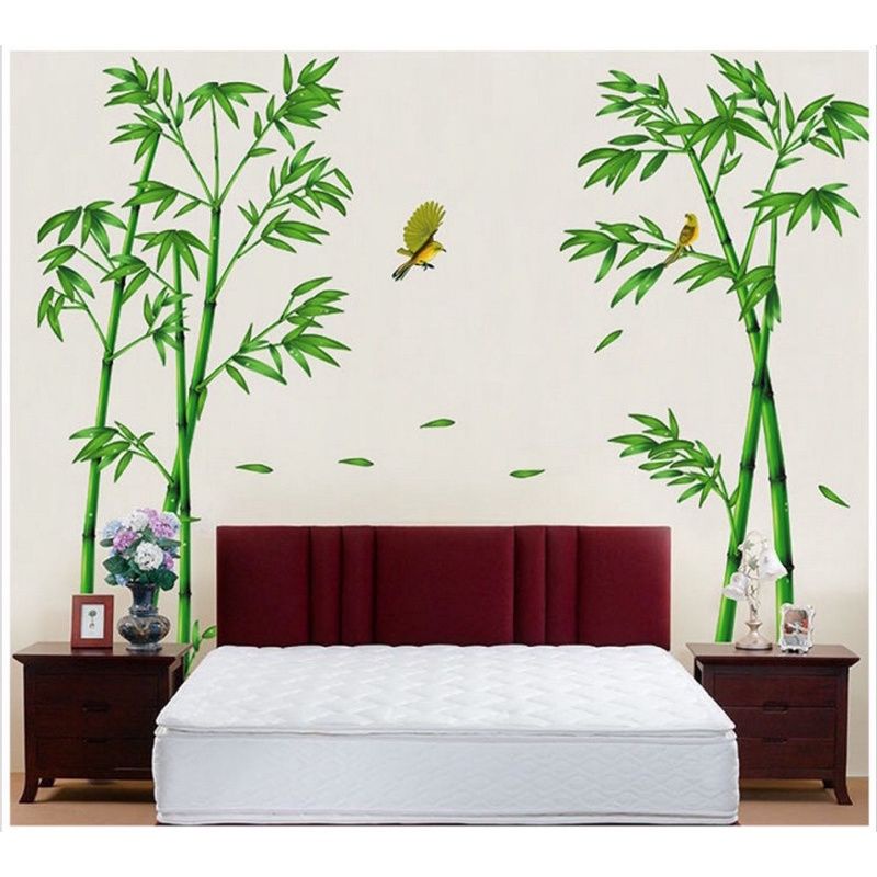 Decal dán tường, tranh dán tường trúc xanh trang trí phòng khách