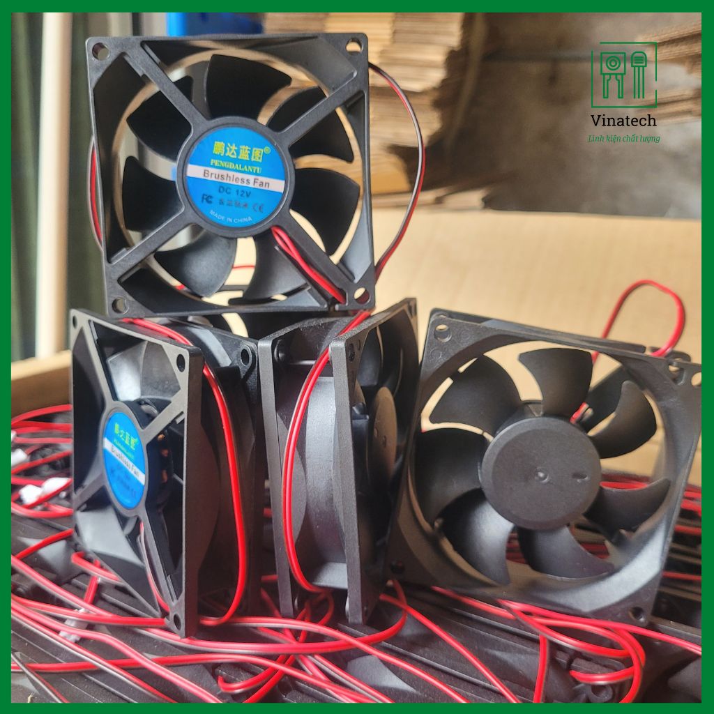 Quạt tản nhiệt 12vdc các loại kích thước 6x6x2.5 cm, 6x6x1.5 cm, 8x8x2.5 cm làm mát, thông hơi tiện lợi, quạt kích