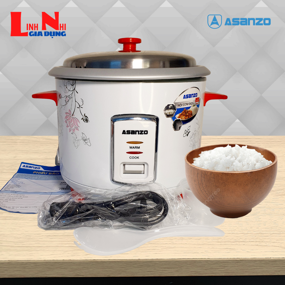 Nồi cơm điện nắp rời 3.2 lít asanzo rc-30wr công suất 1000w, nồi phù hợp 5 đến 6 người dùng - gia dụng linh nhi