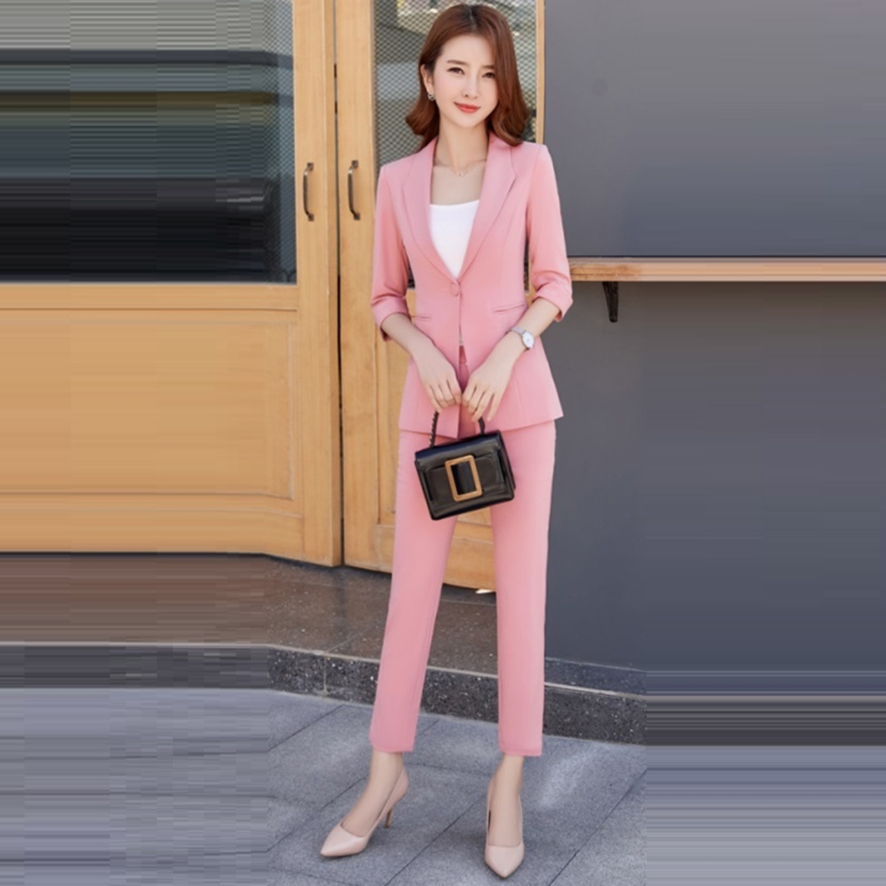 Bộ đồ vest nữ công sở áo vest tay lỡ quần dài tj23