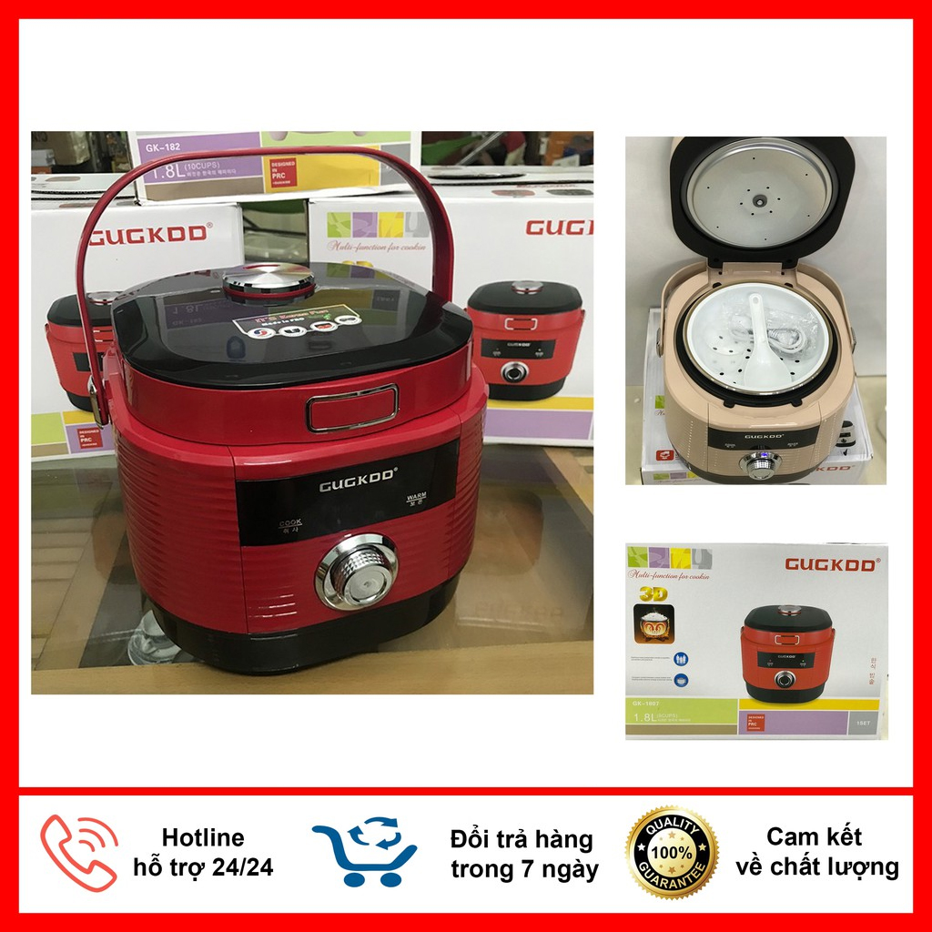 Nồi cơm điện cuckoo gk- 1807 dung tích 1,8 lít - tặng kèm giá hấp, bảo hành 12 tháng