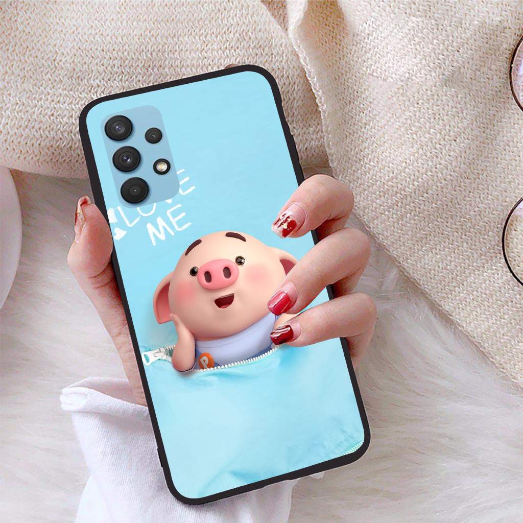 Ốp lưng iCase dành cho Samsung Galaxy A32 Phiên bản 4G TGDD viền dẻo TPU BST Pig Cute