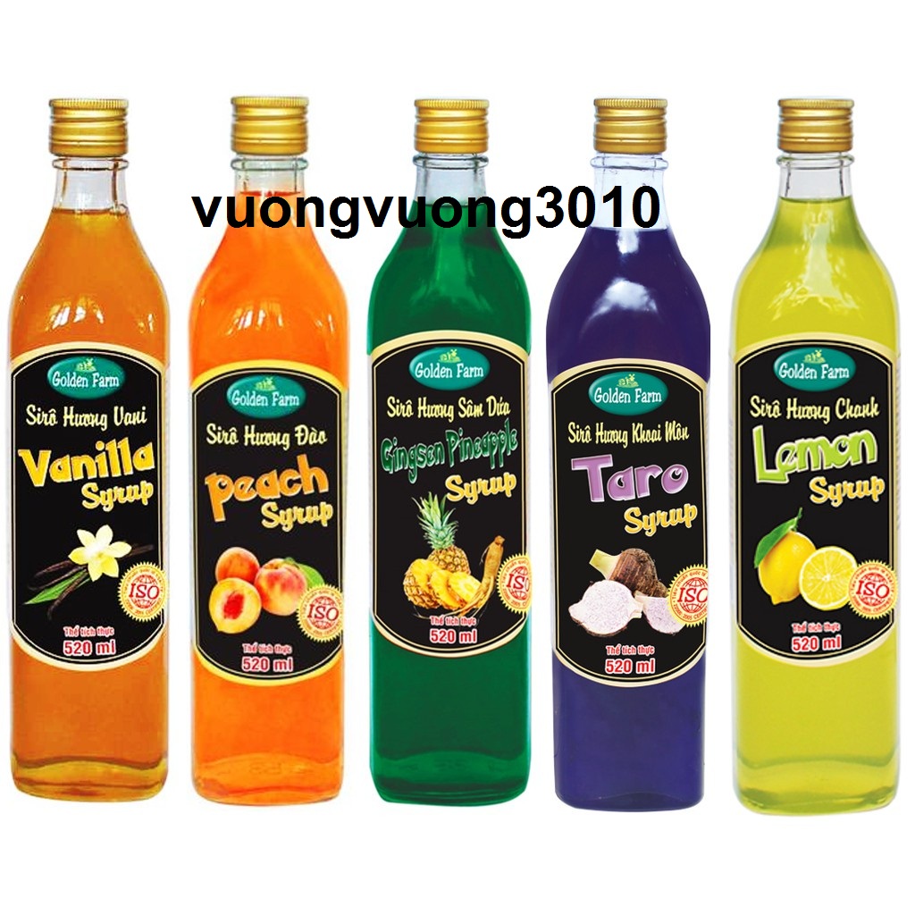Siro Golden Farm chai thủy tinh 520ml