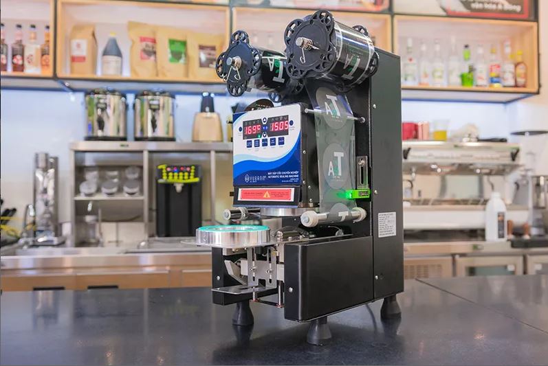 [HCM][Trả góp 0%]Máy dập nắp cốc / ép miệng ly tự động Yubann