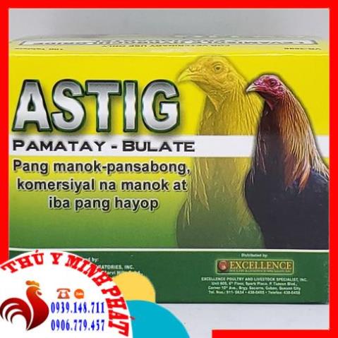 Astig 1 hộp 100 viên xổ giun cho gà đá nhập khẩu philipines