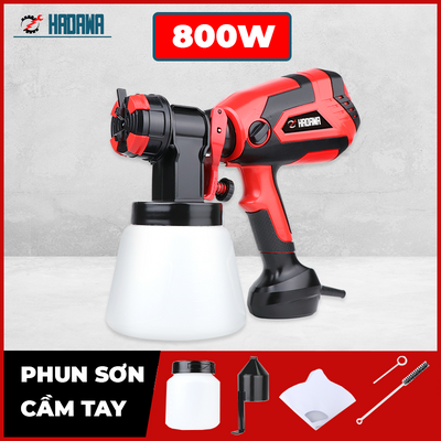 Máy phun sơn cầm tay hadawa - công suất 550w - máy phun sơn mini cầm tay cao cấp - súng phun sơn dùng điện 220v - dung tích 800ml - 3 chế độ phun - động cơ lõi đồng nguyên chất