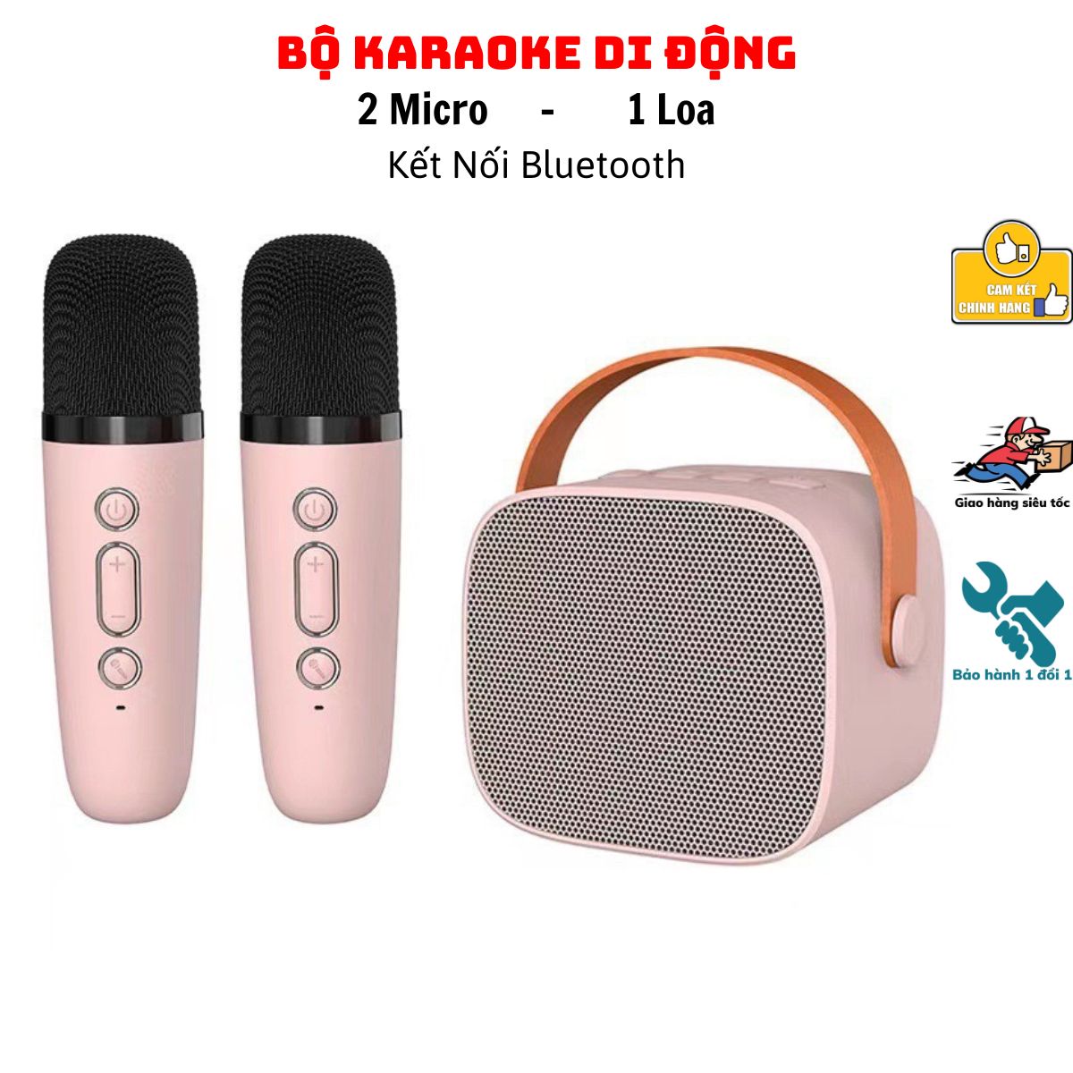 Đồ Chơi Trẻ Em Loa Karaoke Mini Loa Bluetooth Di Động Dễ Thương Kèm 2 Micro LBK01 Không Dây Có Tay Cầm Nhỏ Gọn,Tiện Lợi-Tiệm Nhà Sóc 2023
