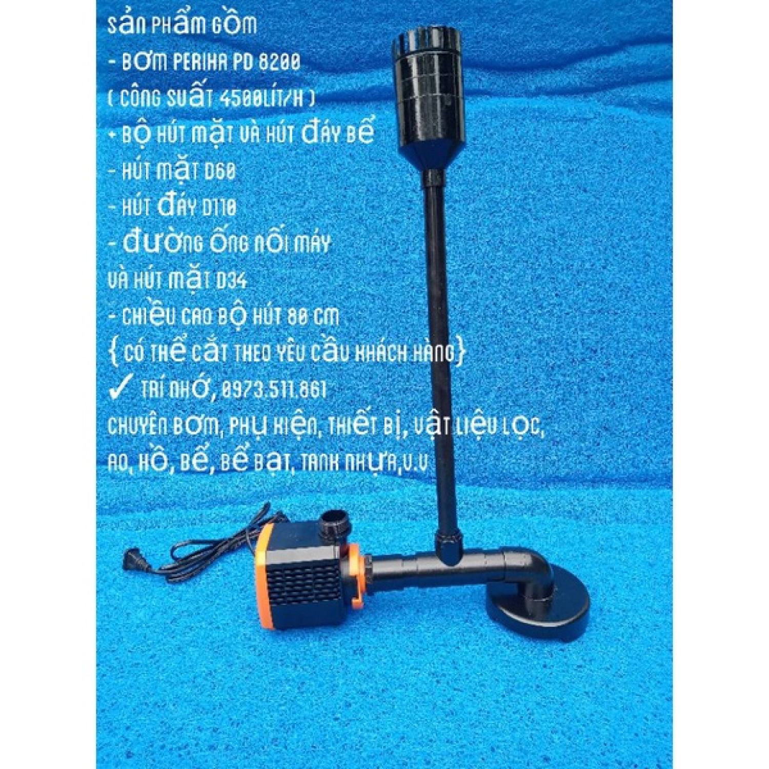 Máy bơm periha pd 8200 + bộ hút mặt và hút đáy
