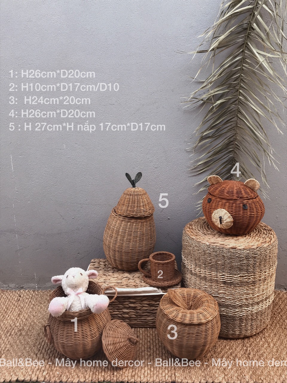 Các Loại Giỏ mây xinh xắn Để Bàn Đựng Đồ Rất Tiện Dụng Hoặc Để Trang Trí Phòng Bé, chụp Ảnh
