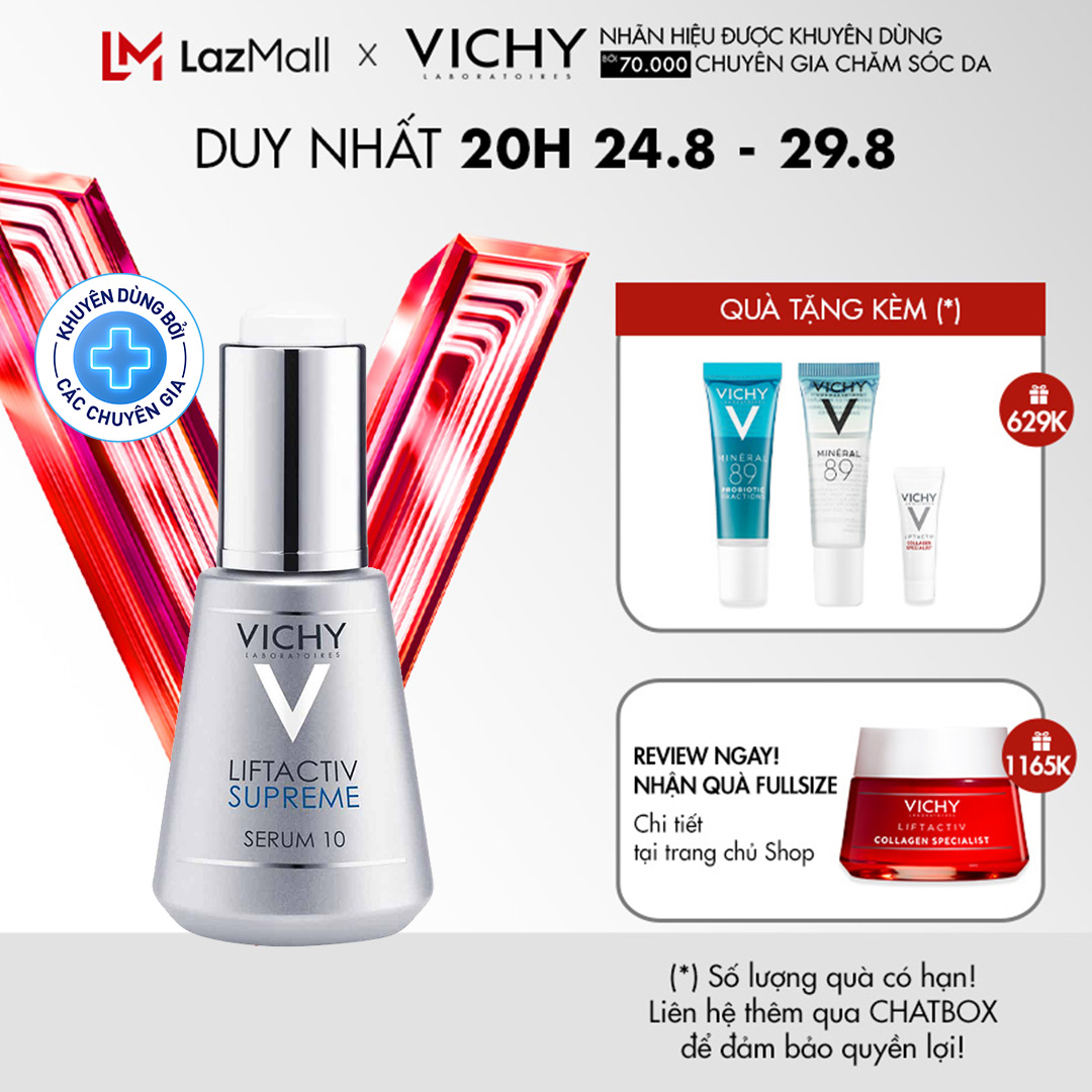 Dưỡng chất (Serum) dưỡng da giúp ngăn ngừa 10 dấu hiệu lão hóa & làm săn chắc làn da Vichy LiftActiv 30ML