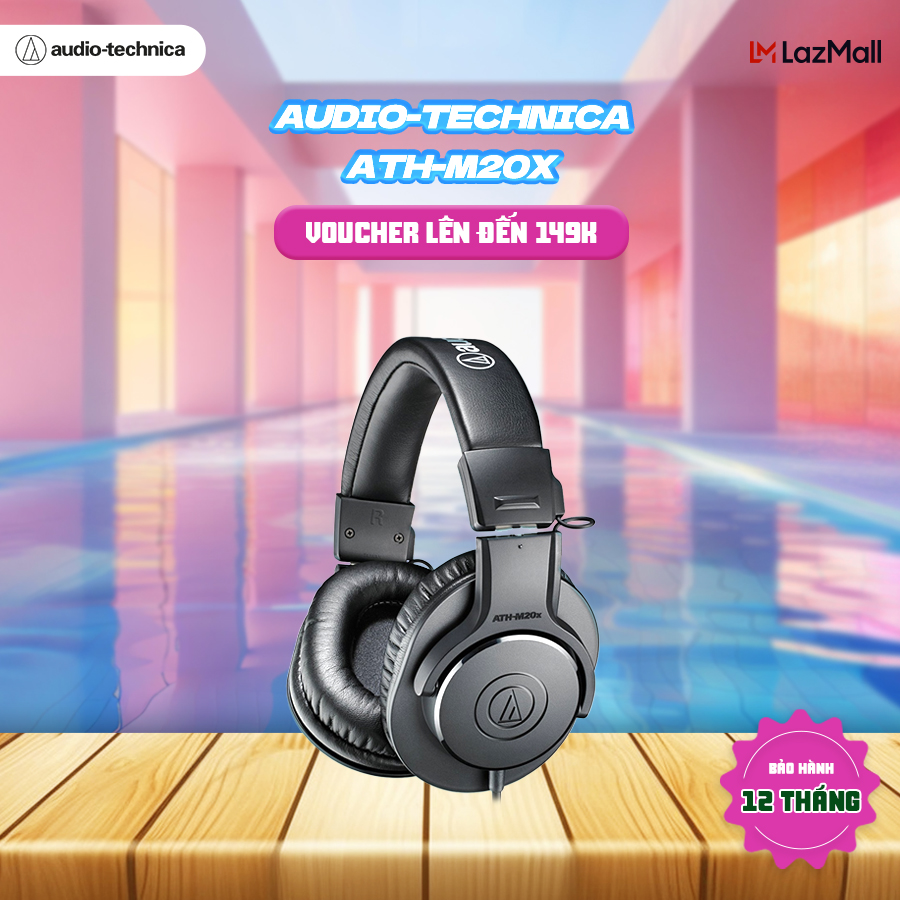 Tai Nghe Chụp Tai Audio Technica ATH-M20x Kiểm Âm Professional Hifi - Hàng Chính Hãng