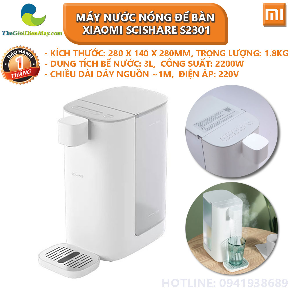 Máy nước nóng để bàn 3L Xiaomi Scishare S2301 - Bảo hành 1 tháng - Shop Thế Giới Điện Máy