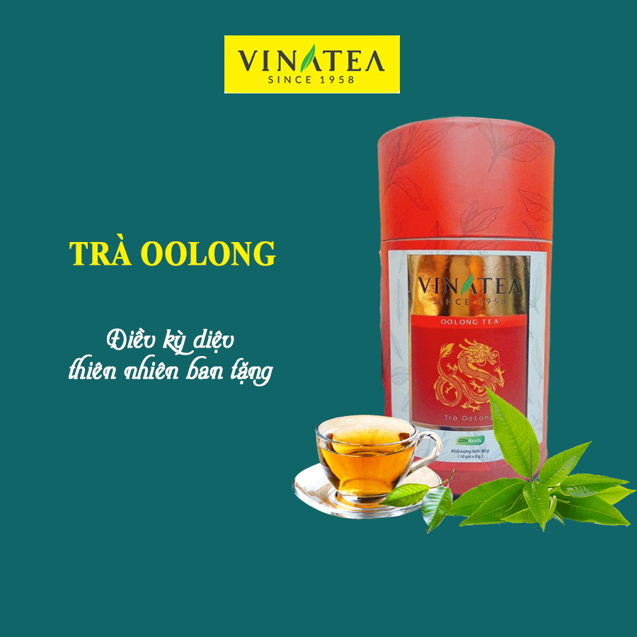 Trà Vinatea olong 80g, đều được bọc gói cẩn thận, đảm bảo vệ sinh và luôn giữ được độ thơm ngon nguyên chất, có dạng hộp nhỏ gọn, đẹp mắt tiện lợi sử dụng trong gia đình