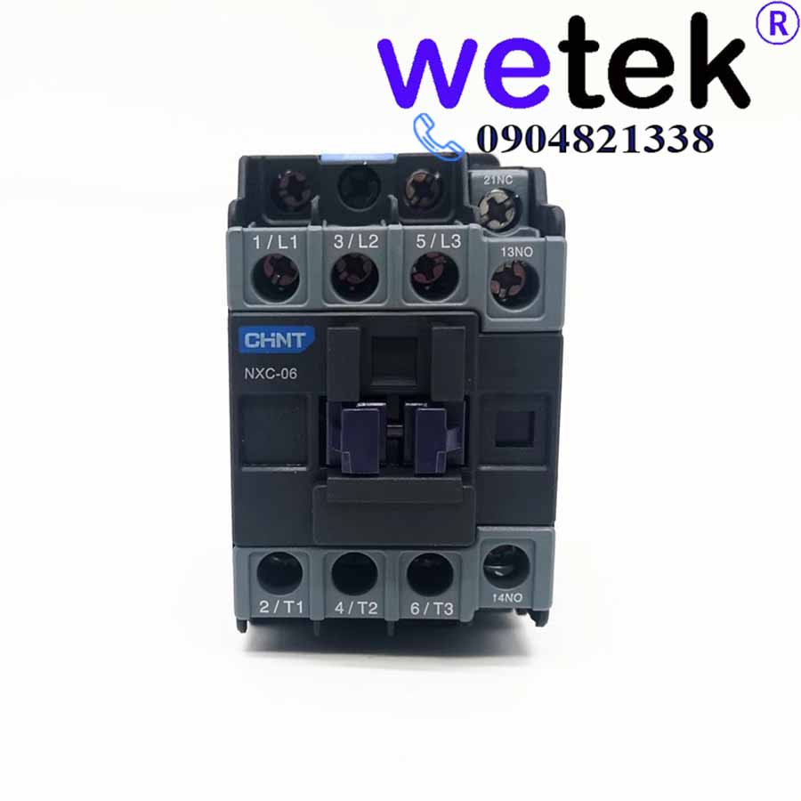 Khởi động từ contactor chint 3p 220vac mã nxc, có 1 tiếp điểm phụ no & 1 nc, chính hãng, bảo hành