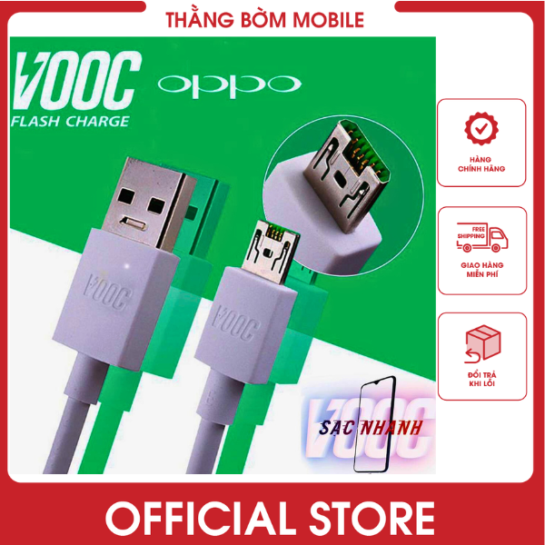 [cáp sạc nhanh oppo vooc 4a micro, bảo hành 1 năm