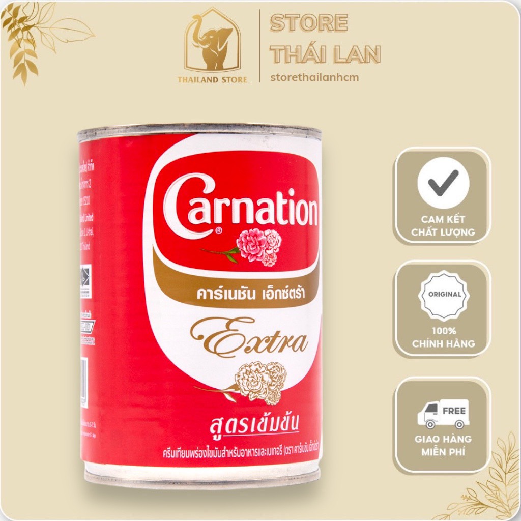 Sữa béo Carnation Extra sữa tươi không đường có xuất xứ Thái Lan, vị béo