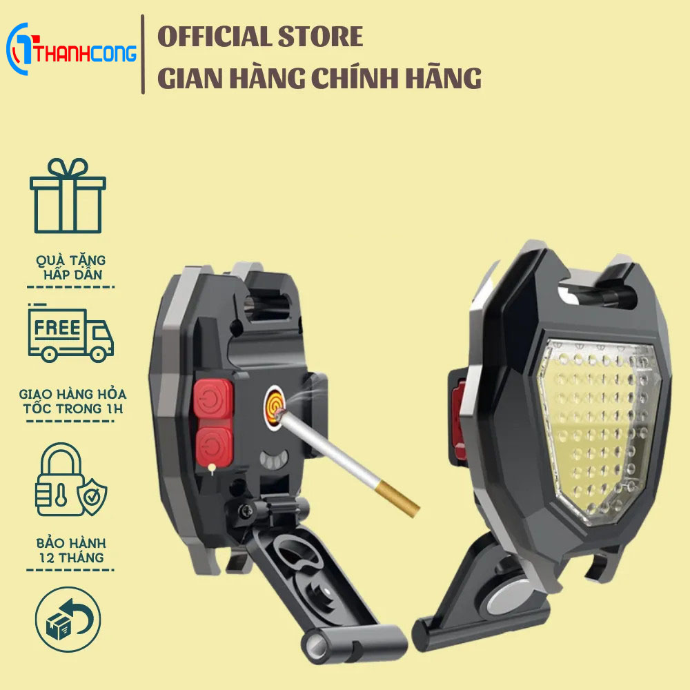 LOẠI TỐT đèn pin siêu sáng móc khóa 5in1 đa năng, đèn led mini móc khóa, đèn pin mini móc khóa, đèn pin đa năng, Đèn Làm Việc Cob Sạc USB