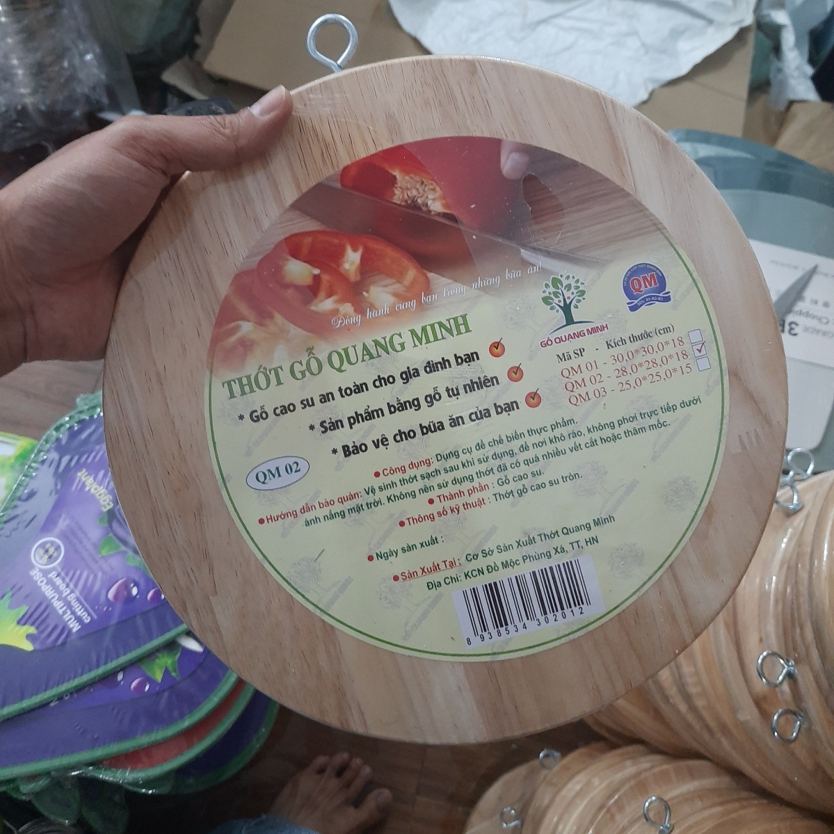 Thớt gỗ cao cấp gỗ cao su không mùn không mốc an toàn cho người sử dụng litchee shop