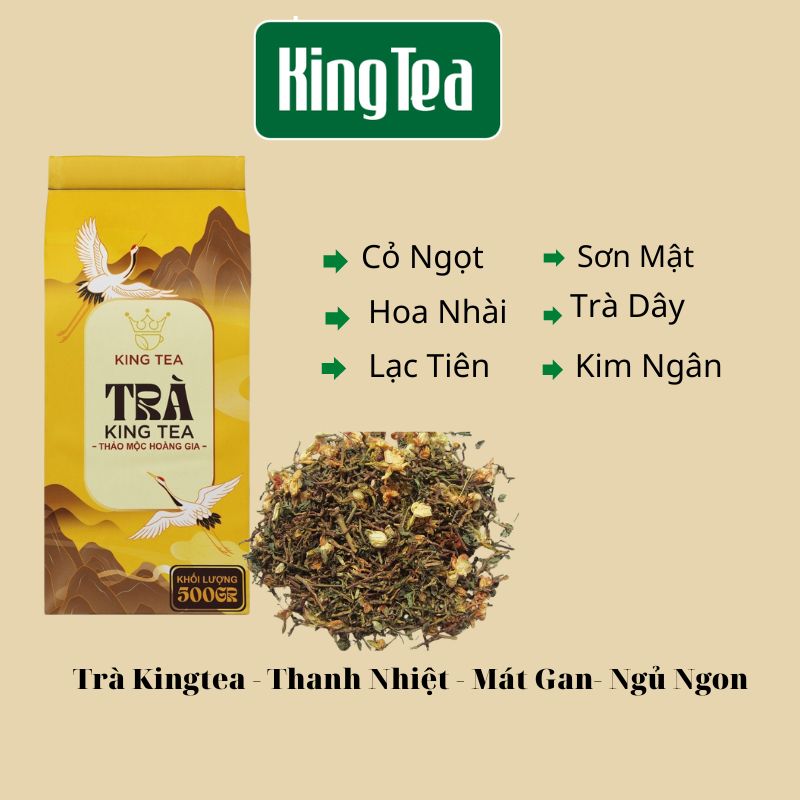 Trà thảo mộc kingtea ,hỗ trợ thanh nhiệt, giải độc mát gan, giúp ngủ ngon, ổn định đường huyết