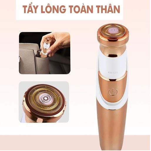 MÁY CẠO LÔNG TOÀN THÂN ĐA NĂNG KM 577, KM 1012 Máy tẩy lông Máy triệt lông cạo lông nách cạo lông mu tẩy lông bikini cạo lông tay chân..