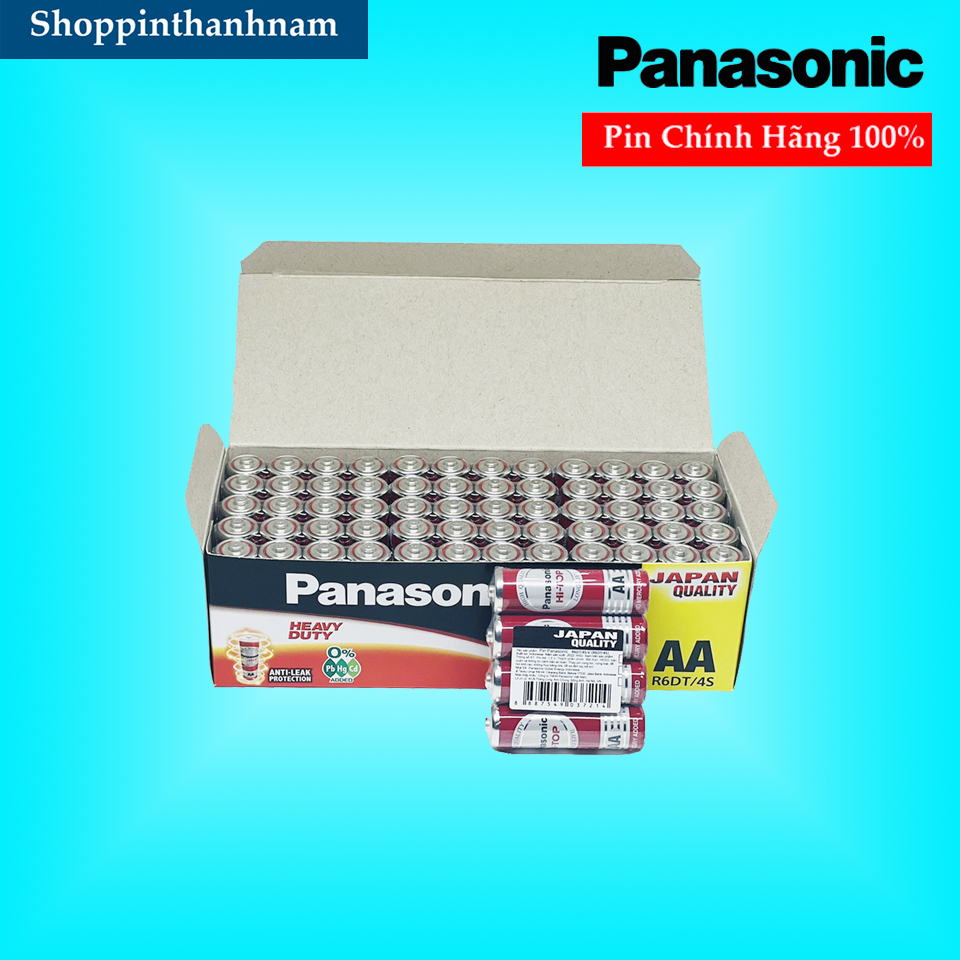 Hộp Pin AA Panasonic Hitop R6DT-4S Tiểu Đỏ - Hàng Chính Hãng