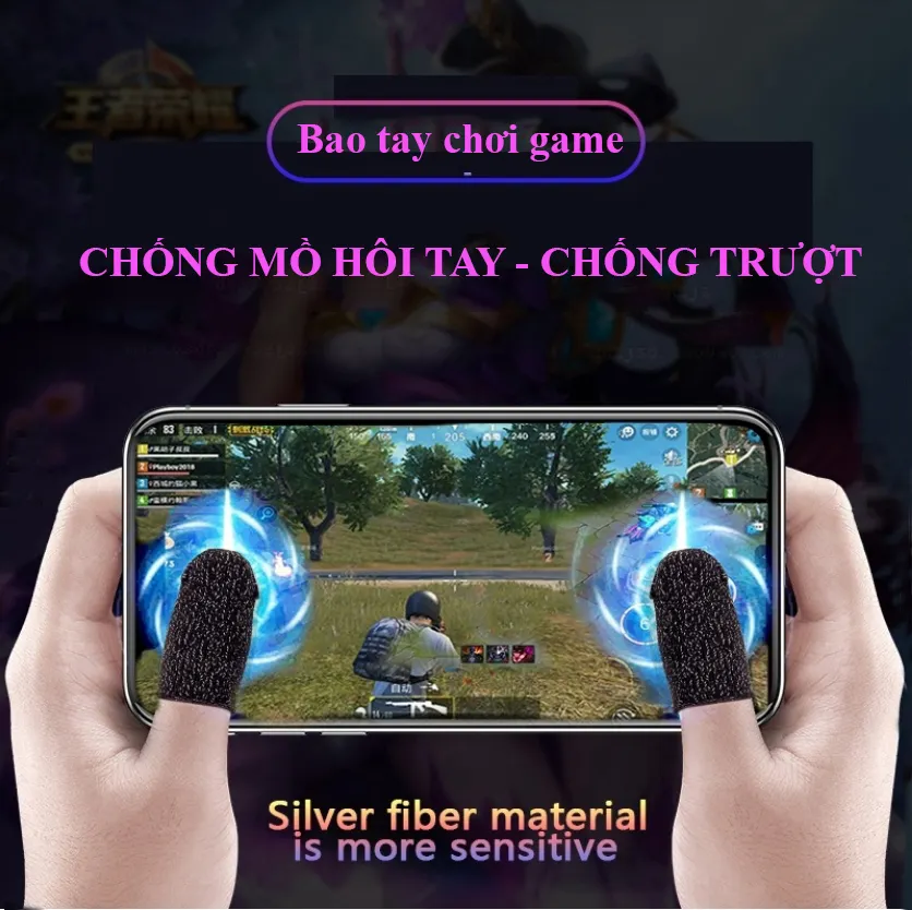 Bao tay chơi game Liên Quân, PUBG,... tiện lợi, thiết kế mỏng thoáng khí - Găng tay chơi game chống trơn trượt, cảm ứng siêu nhạy 1