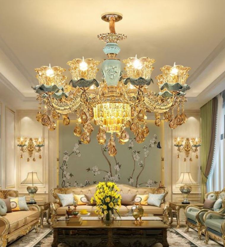 Đèn chùm MONSKY ELIO kiểu dáng sang tọng, trang trí nội thất hiện đại loại 15 tay - kèm bóng LED chuyên dụng.