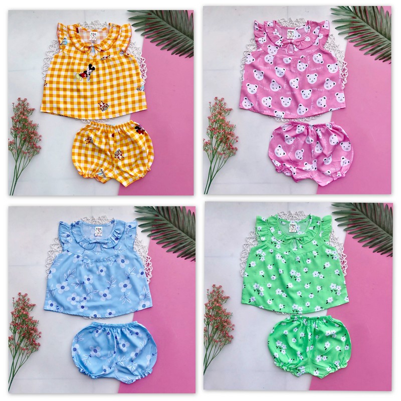 [4kg-9kg] Combo 6 Bộ Đồ Tôn (Tole -Lanh) Cho Bé Gái (Giao mẫu ngẫu nhiên)