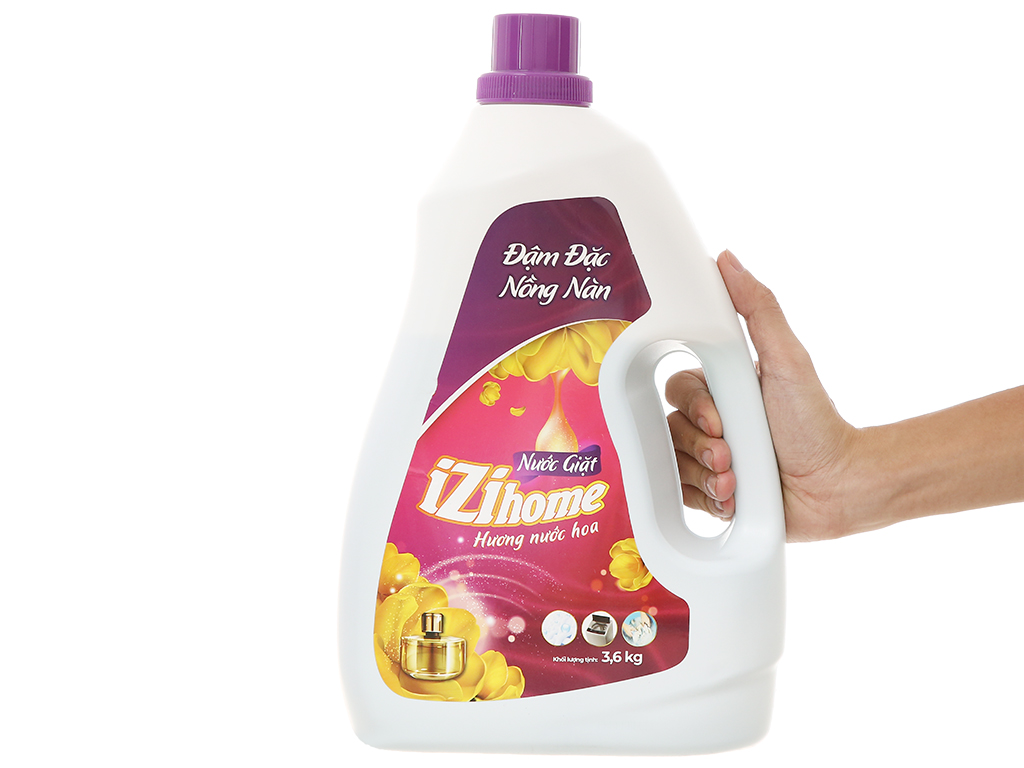 Nước giặt IZI HOME đậm đặc nồng nàn hương nước hoa chai 3.6kg