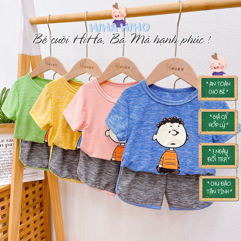 [XẢ HÀNG] Bộ Thun Lạnh Cho Bé Trai-Hihahiho-Đồ Bé Trai-Đồ Bộ Bé Trai-Đồ Cho Bé Trai-Đồ Em Bé Trai-Quần Áo Trẻ Em
