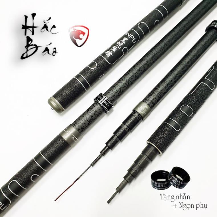 Cần câu tay hắc báo 5h cần câu đài câu đơn carbon cần câu cá cao cấp