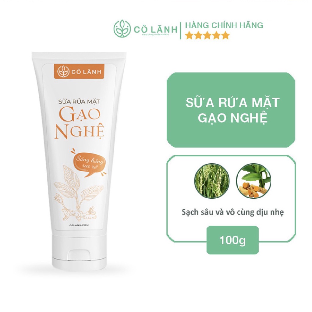 Sữa rửa mặt gạo nghệ cỏ lành 100g - làm sạch sâu da, hỗ trợ làm mờ thâm, giúp da mềm mịn.