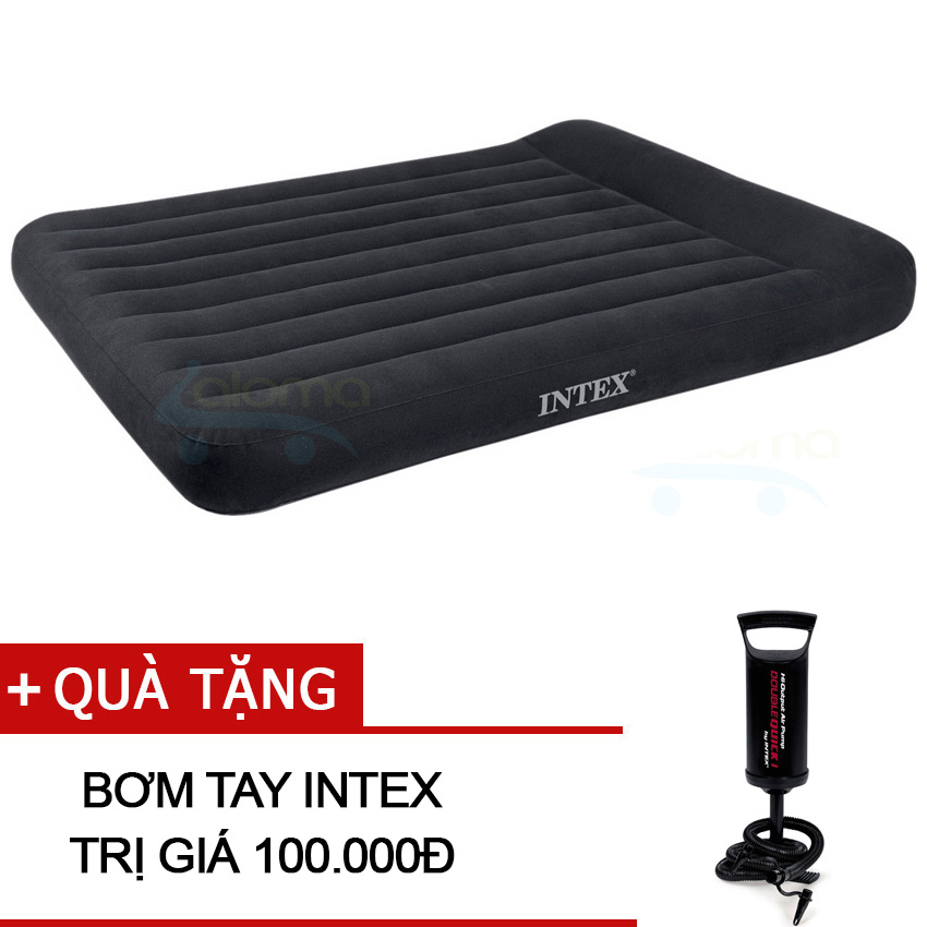 Đệm hơi 1.4m intex 66768 có gờ gối - tặng bơm tay