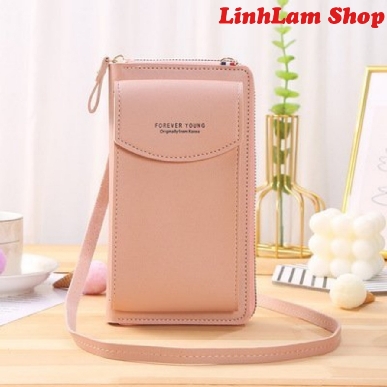 Ví nữ dài kèm dây đeo chéo tiện lợi nhiều ngăn tiện dụng đi chơi dạo phố YL0085 chất liệu bền đẹp