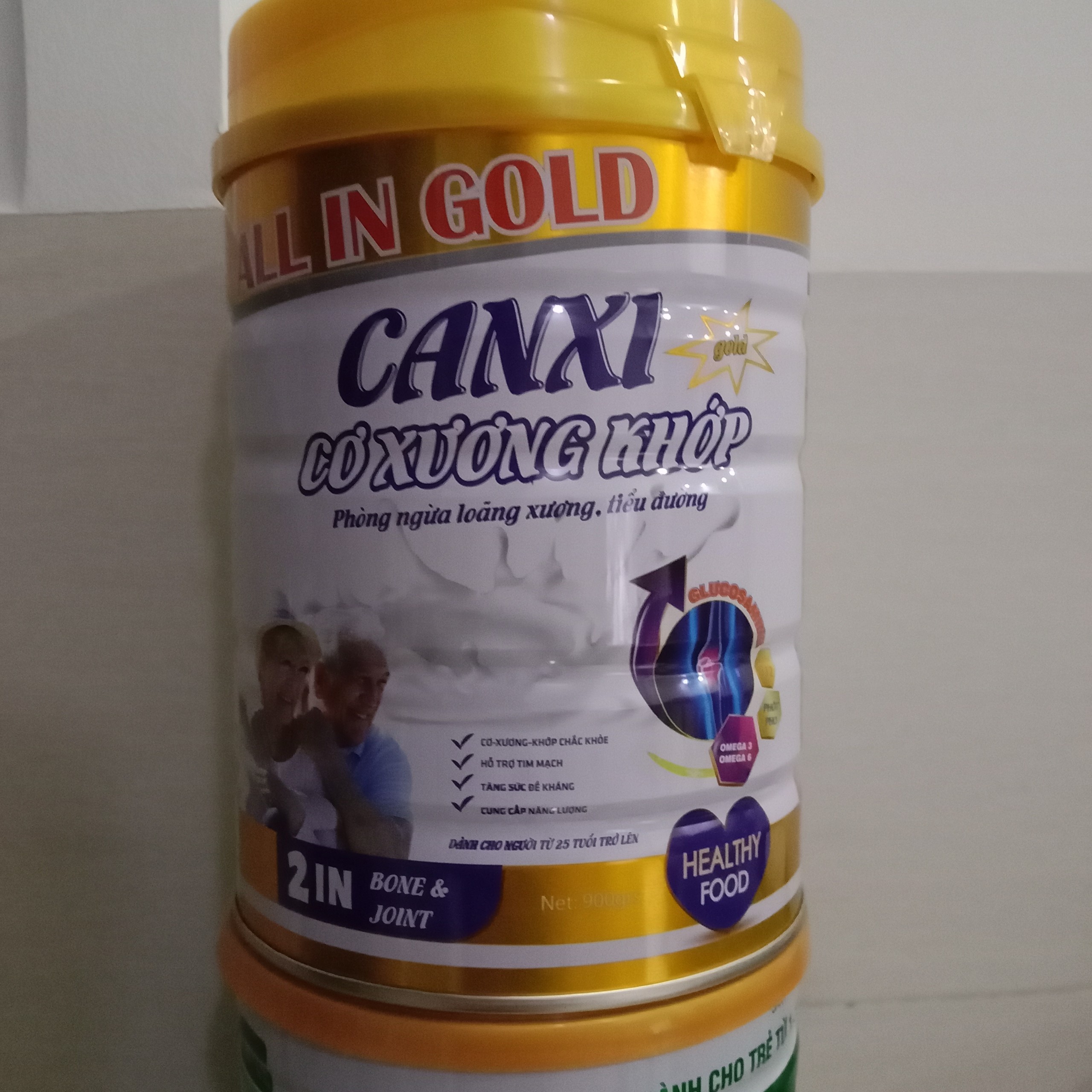 Sữa xương khớp cho người trung niên và cao tuổi lon 900g - Sữa All In Gold Cơ Xương khớp 900g - HSD 2026