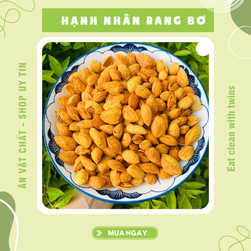 Hạnh nhân rang bơ nhập khẩu mỹ thơm ngậy vỏ cực mỏng 500g